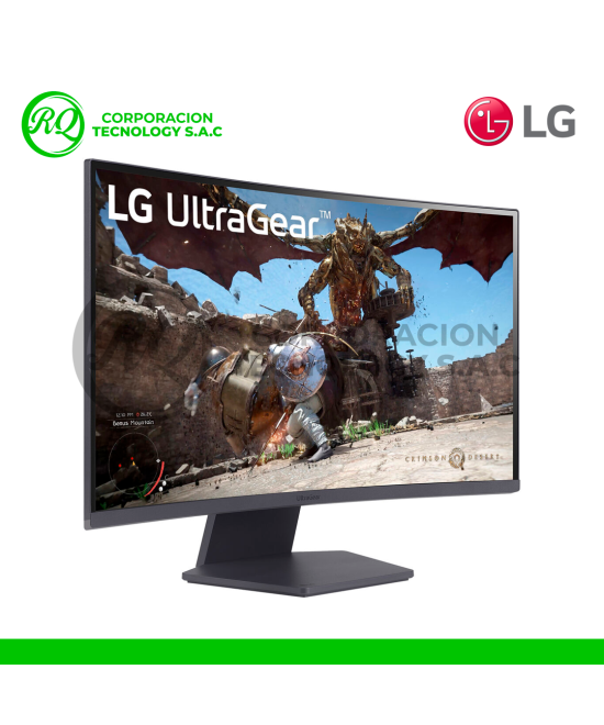 MONITOR LG GAMING UltraGear 27GS60QC-B, 27" Curvo VA, QHD 2 HDMI, DP, HDR10. 180Hz, 1ms, FreeSync
