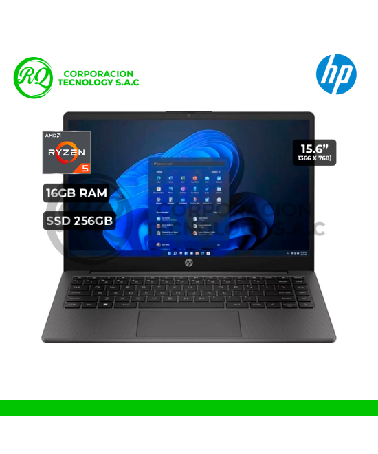 LAPTOP HP 255 G10, AMD RYZEN 5 7520U, 16GB, 512GB SSD P. 15.6" HD, FreeDos (BF9Z9AT#ABM)